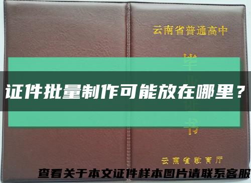 证件批量制作可能放在哪里？缩略图