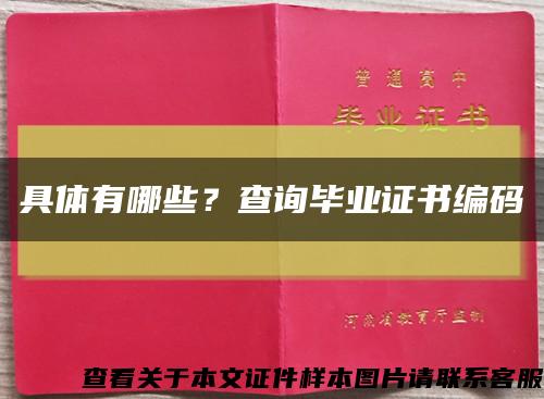 具体有哪些？查询毕业证书编码缩略图