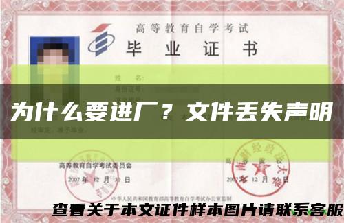 为什么要进厂？文件丢失声明缩略图