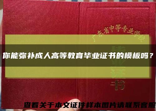 你能弥补成人高等教育毕业证书的模板吗？缩略图