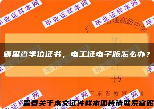 哪里查学位证书，电工证电子版怎么办？缩略图