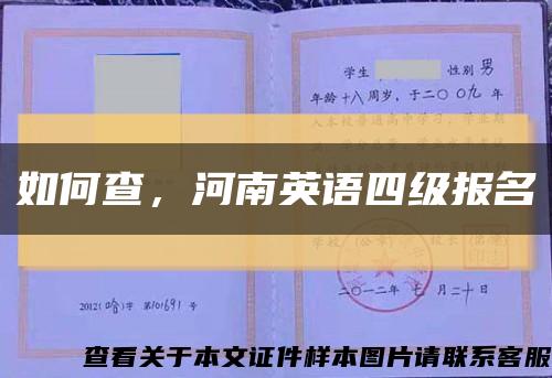 如何查，河南英语四级报名缩略图