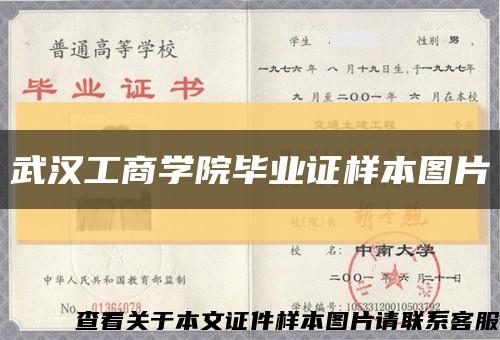 武汉工商学院毕业证样本图片缩略图