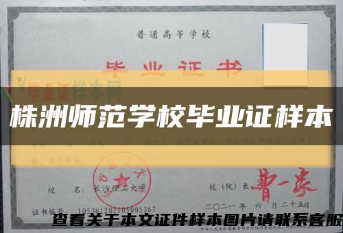 株洲师范学校毕业证样本缩略图