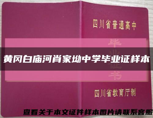 黄冈白庙河肖家坳中学毕业证样本缩略图