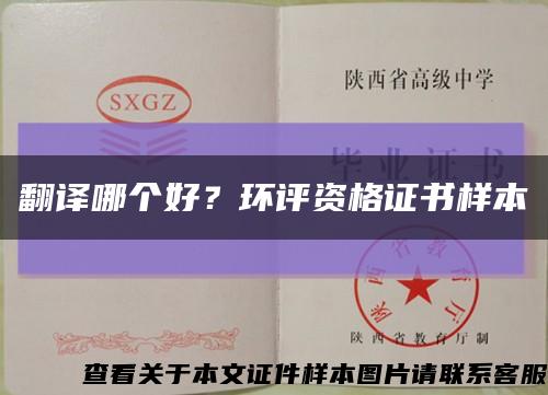 翻译哪个好？环评资格证书样本缩略图