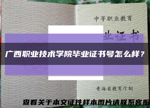 广西职业技术学院毕业证书号怎么样？缩略图