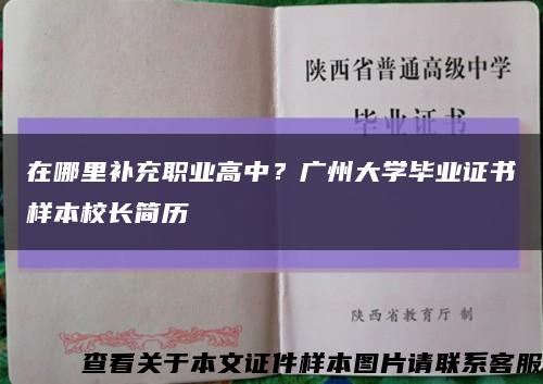 在哪里补充职业高中？广州大学毕业证书样本校长简历缩略图