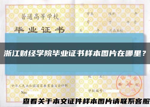 浙江财经学院毕业证书样本图片在哪里？缩略图