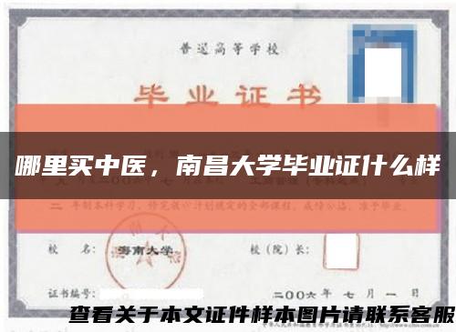 哪里买中医，南昌大学毕业证什么样缩略图