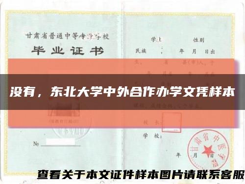 没有，东北大学中外合作办学文凭样本缩略图