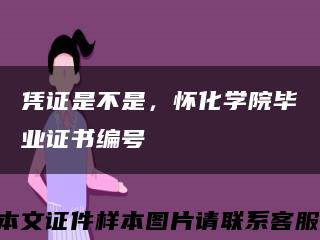 凭证是不是，怀化学院毕业证书编号缩略图