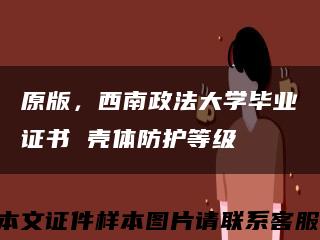 原版，西南政法大学毕业证书 壳体防护等级缩略图