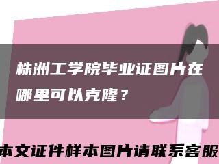 株洲工学院毕业证图片在哪里可以克隆？缩略图