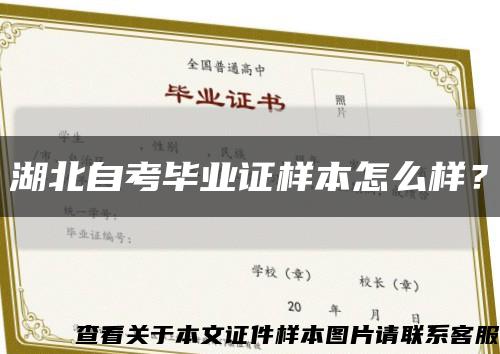 湖北自考毕业证样本怎么样？缩略图