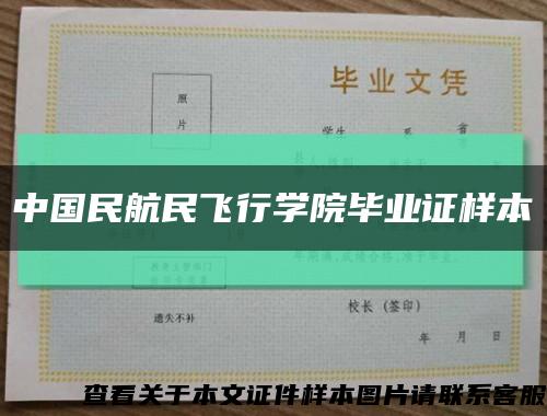 中国民航民飞行学院毕业证样本缩略图