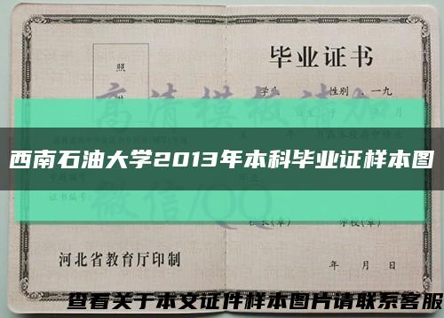 西南石油大学2013年本科毕业证样本图缩略图