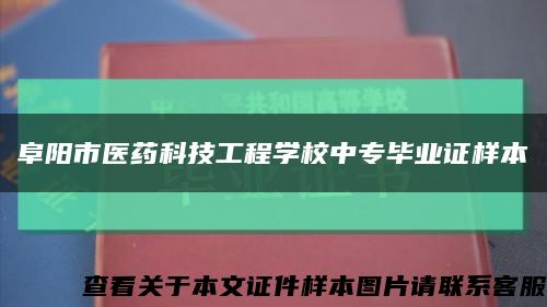 阜阳市医药科技工程学校中专毕业证样本缩略图