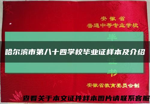 哈尔滨市第八十四学校毕业证样本及介绍缩略图