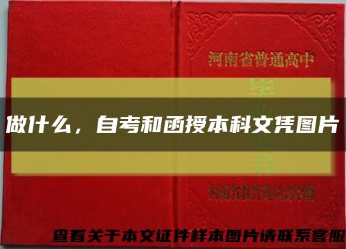 做什么，自考和函授本科文凭图片缩略图