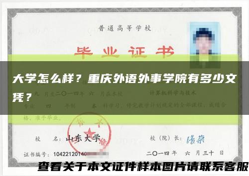 大学怎么样？重庆外语外事学院有多少文凭？缩略图