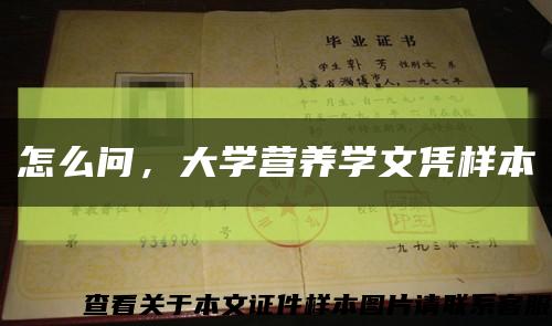 怎么问，大学营养学文凭样本缩略图