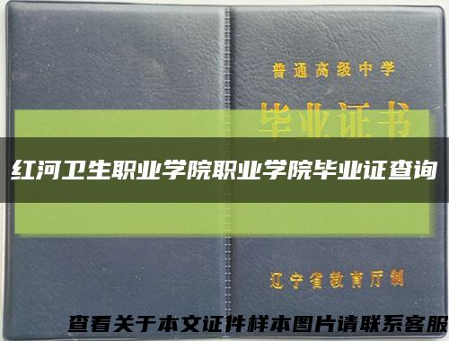 红河卫生职业学院职业学院毕业证查询缩略图