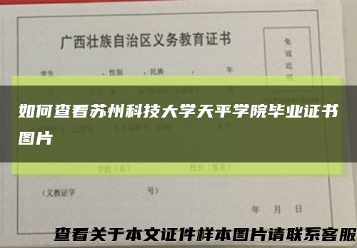 如何查看苏州科技大学天平学院毕业证书图片缩略图