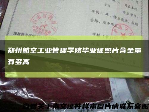 郑州航空工业管理学院毕业证照片含金量有多高缩略图