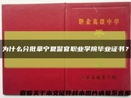 为什么分批拿宁夏警官职业学院毕业证书？缩略图