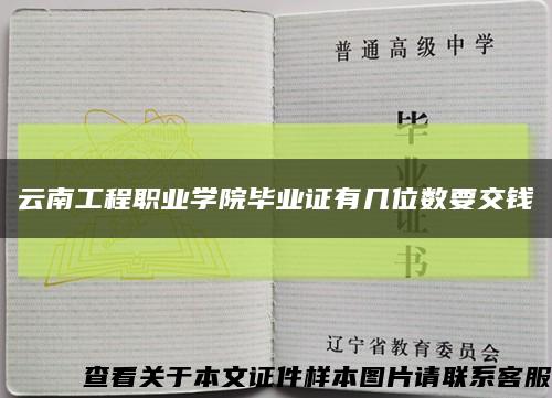 云南工程职业学院毕业证有几位数要交钱缩略图