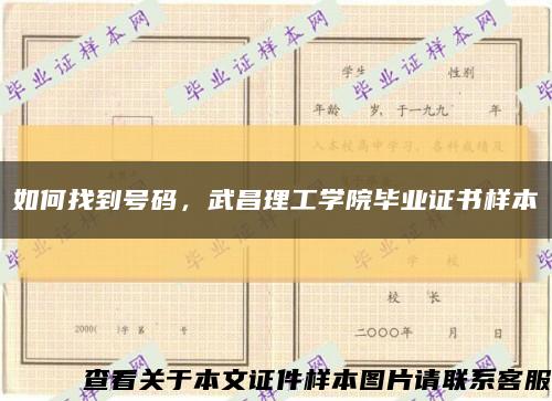 如何找到号码，武昌理工学院毕业证书样本缩略图