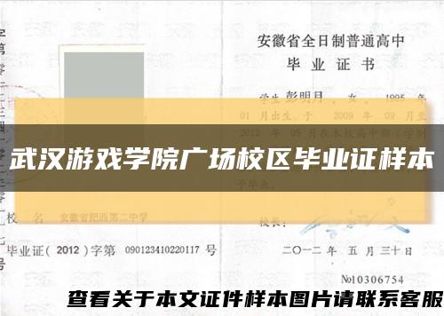 武汉游戏学院广场校区毕业证样本缩略图
