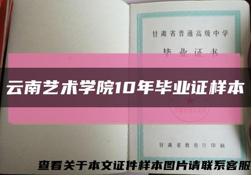 云南艺术学院10年毕业证样本缩略图