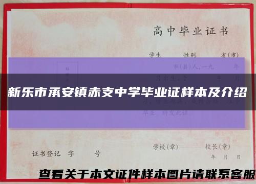 新乐市承安镇赤支中学毕业证样本及介绍缩略图