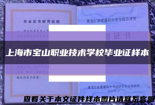 上海市宝山职业技术学校毕业证样本缩略图