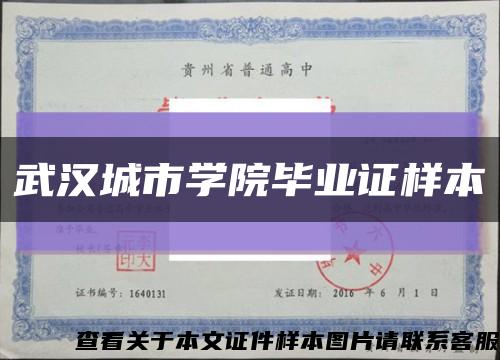 武汉城市学院毕业证样本缩略图