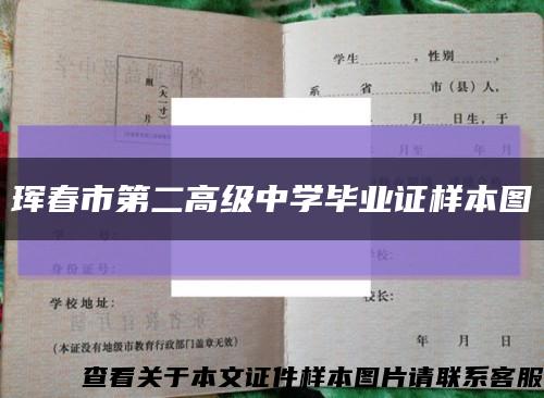 珲春市第二高级中学毕业证样本图缩略图