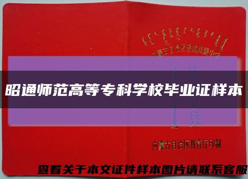 昭通师范高等专科学校毕业证样本缩略图