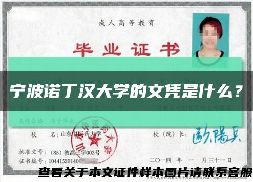 宁波诺丁汉大学的文凭是什么？缩略图