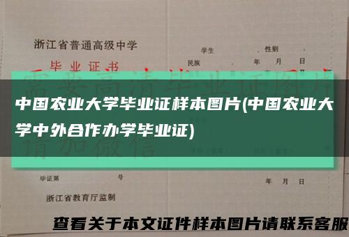 中国农业大学毕业证样本图片(中国农业大学中外合作办学毕业证)缩略图