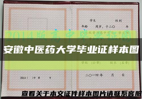 安徽中医药大学毕业证样本图缩略图