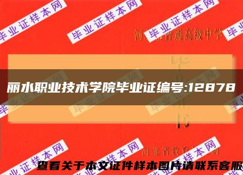 丽水职业技术学院毕业证编号:12878缩略图