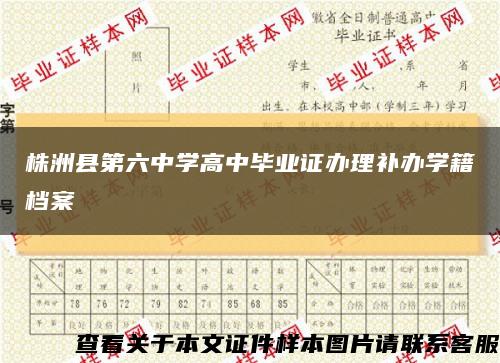 株洲县第六中学高中毕业证办理补办学籍档案缩略图