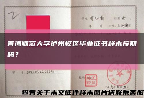 青海师范大学泸州校区毕业证书样本按期吗？缩略图