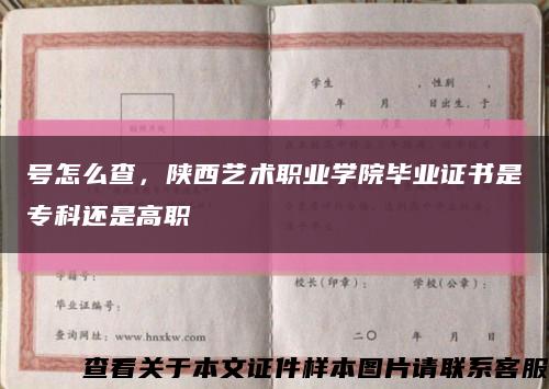 号怎么查，陕西艺术职业学院毕业证书是专科还是高职缩略图