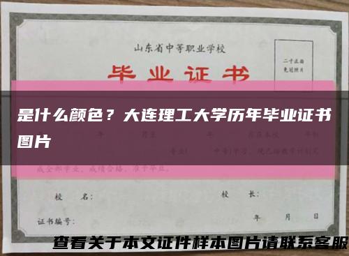 是什么颜色？大连理工大学历年毕业证书图片缩略图