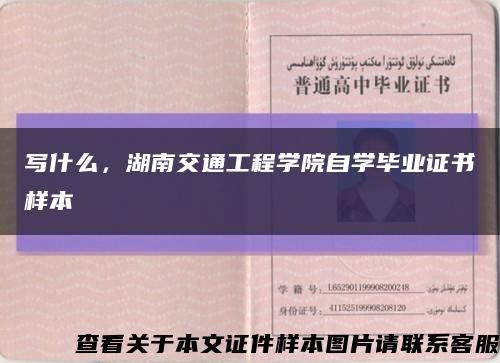 写什么，湖南交通工程学院自学毕业证书样本缩略图