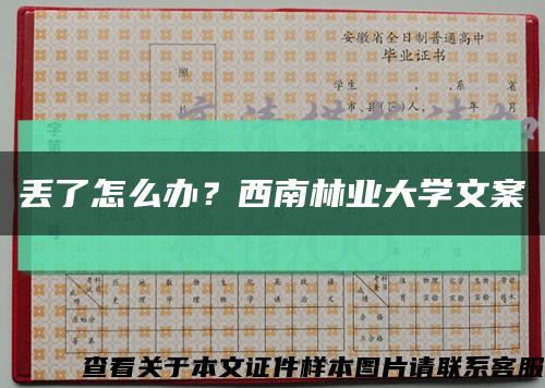 丢了怎么办？西南林业大学文案缩略图