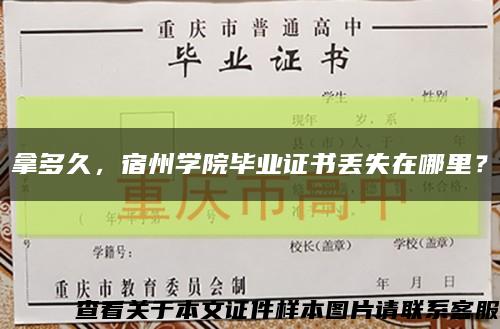 拿多久，宿州学院毕业证书丢失在哪里？缩略图